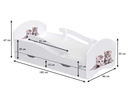 Łóżko dziecięce LEO 180x80 biało-niebieskie - obrazek 14